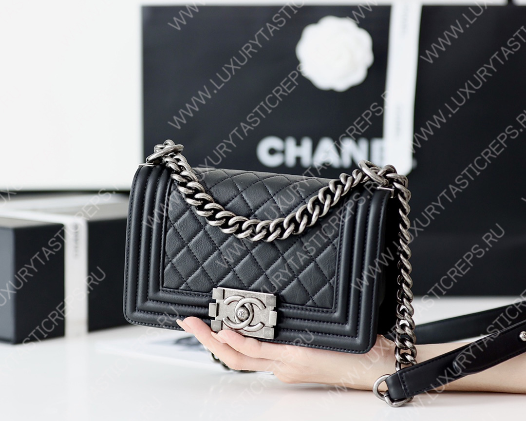 Ch*el small boy handbag black a67085