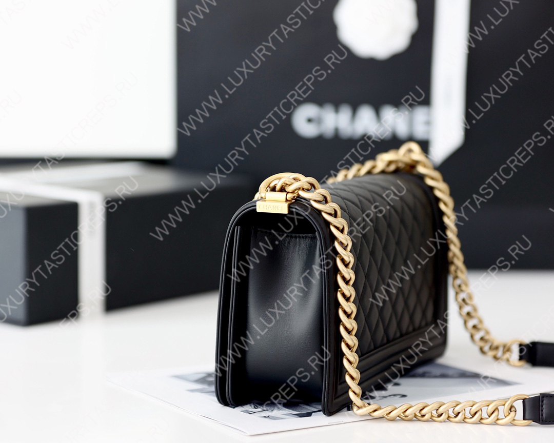 Ch*el boy handbag black a67086