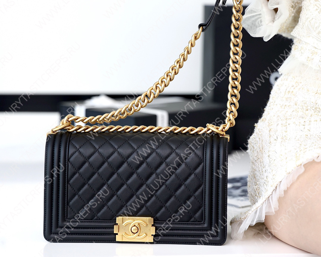 Ch*el boy handbag black a67086