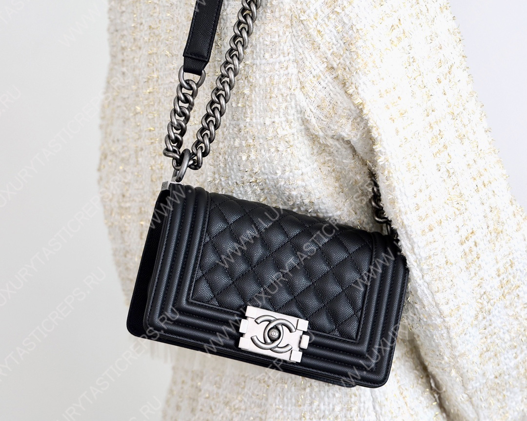 Ch*el boy handbag black a67086