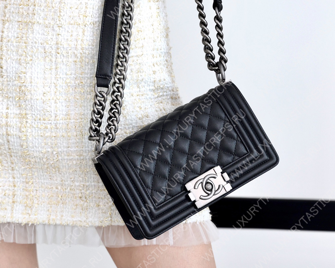 Ch*el boy handbag black a67086