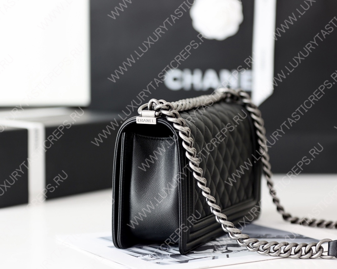 Ch*el boy handbag black a67086