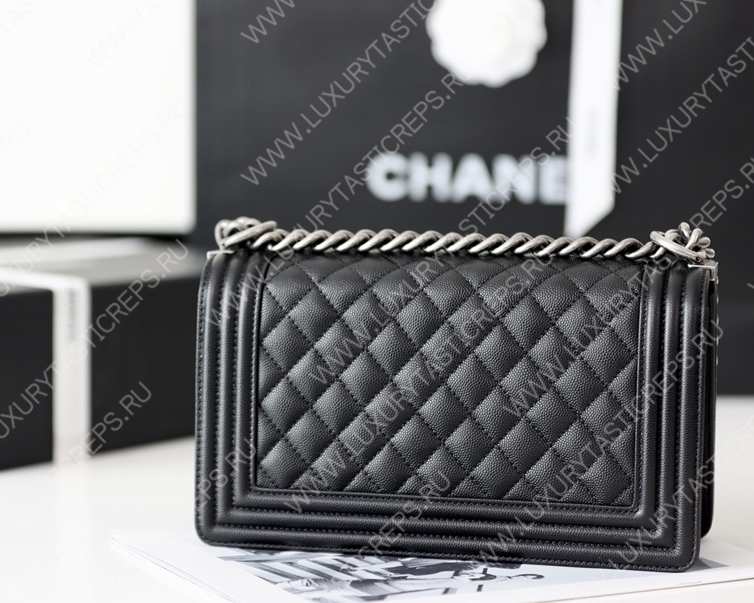 Ch*el boy handbag black a67086