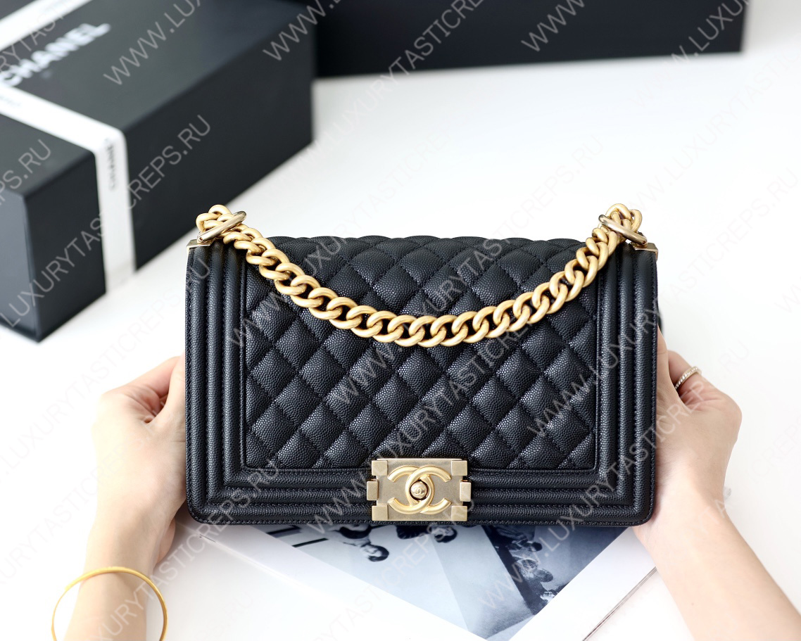 Ch*el boy handbag black a67086
