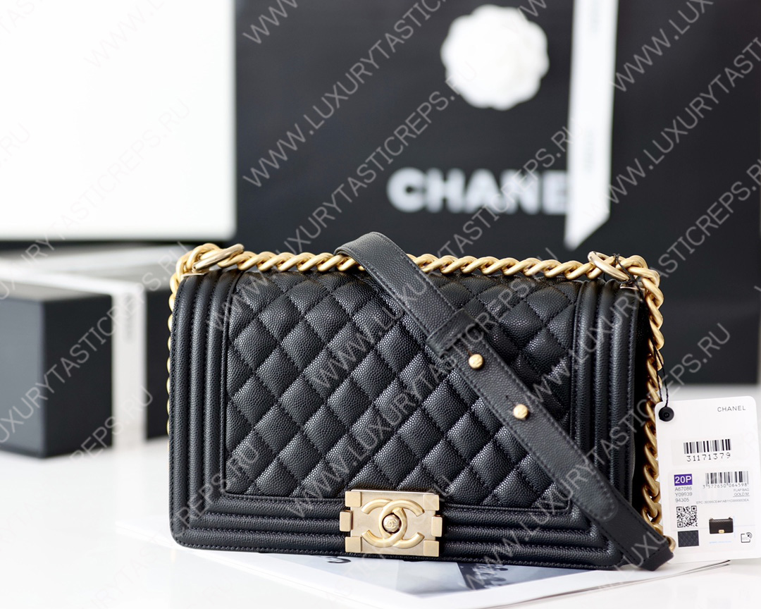 Ch*el boy handbag black a67086