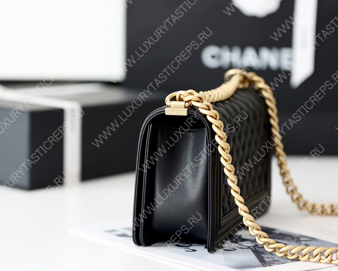 Ch*el boy handbag black a67086