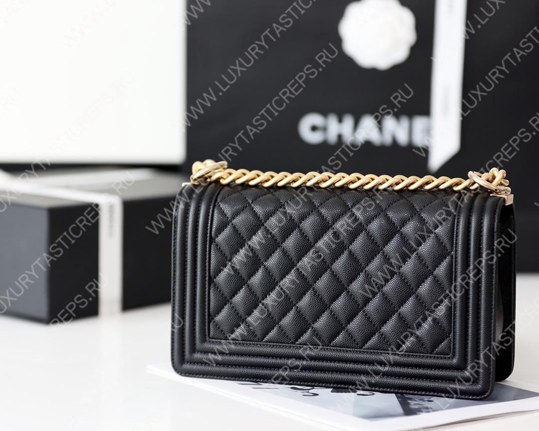 Ch*el boy handbag black a67086