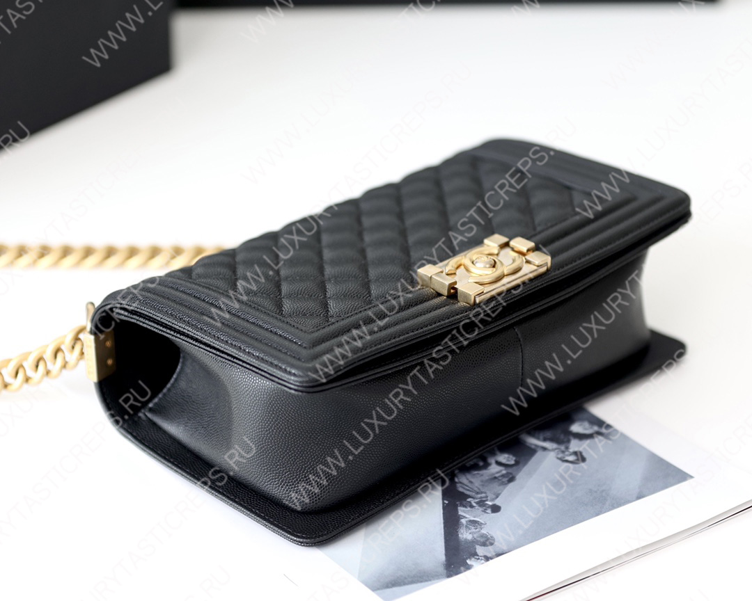 Ch*el boy handbag black a67086