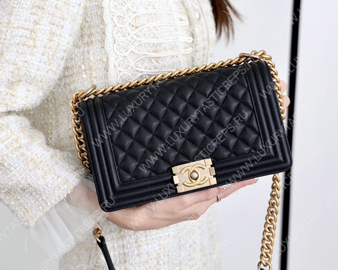 Ch*el boy handbag black a67086