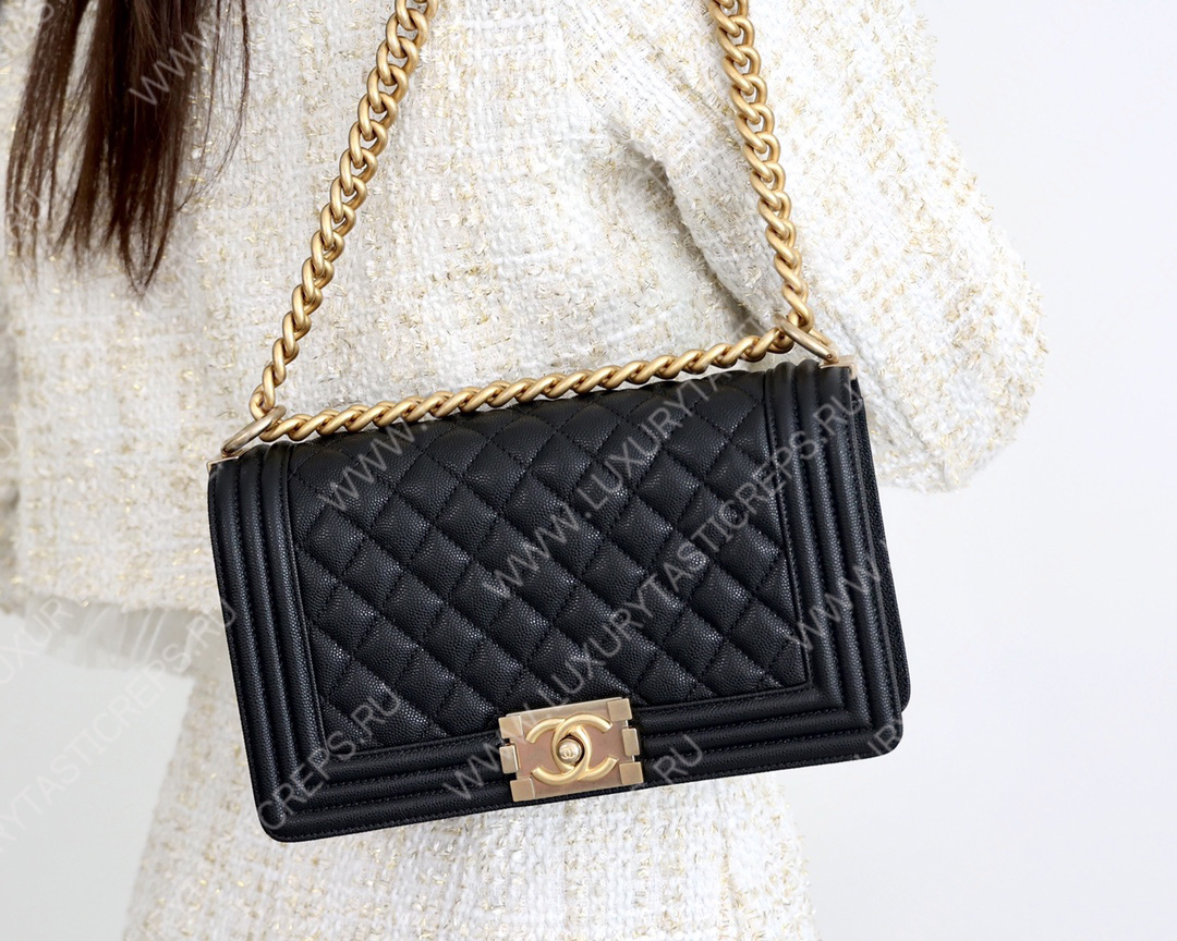 Ch*el boy handbag black a67086