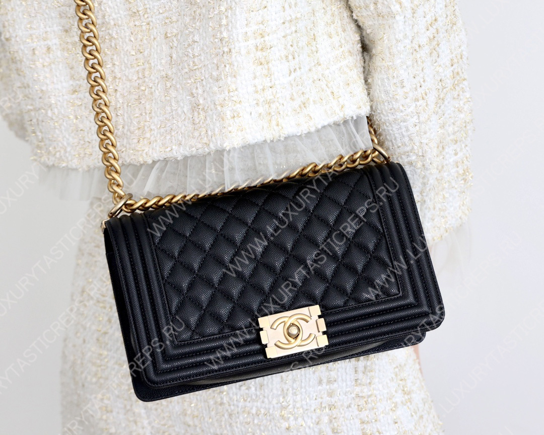 Ch*el boy handbag black a67086