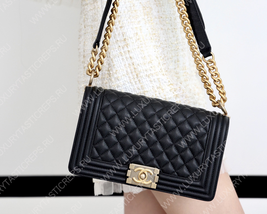 Ch*el boy handbag black a67086