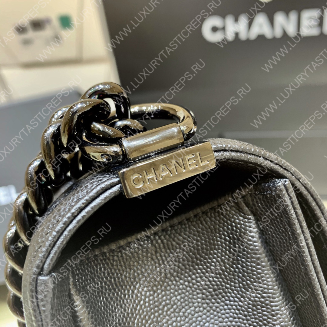 Ch*el boy handbag black a67086