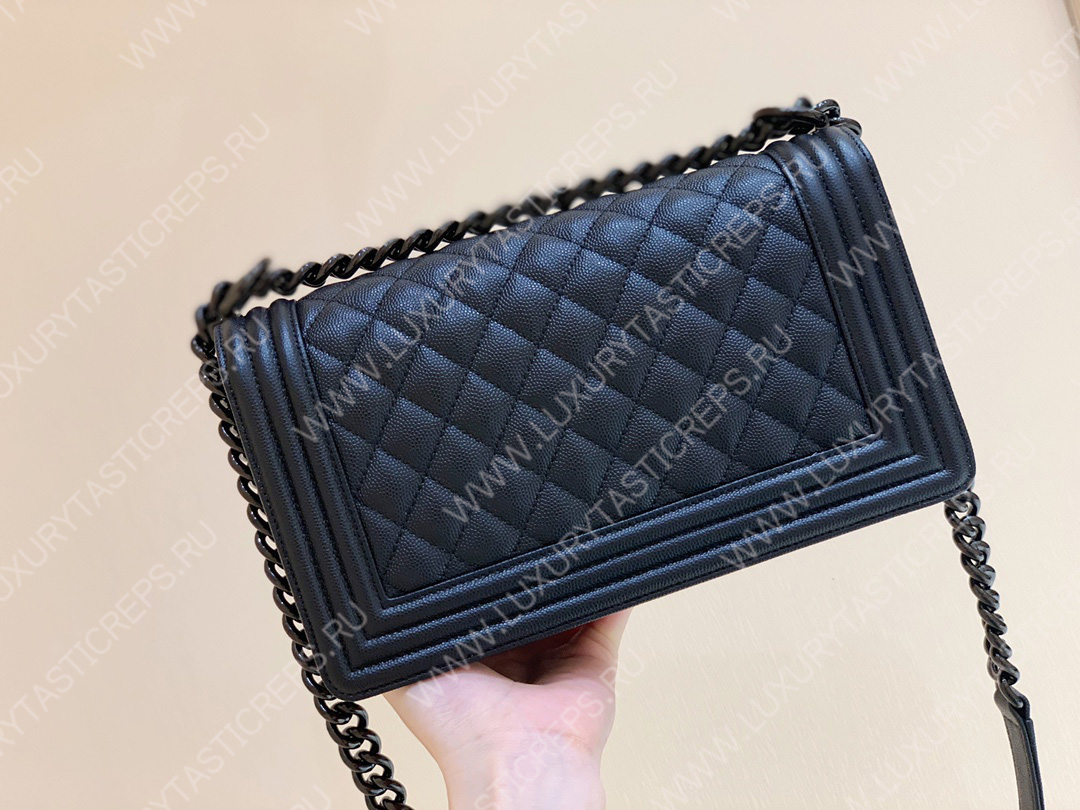 Ch*el boy handbag black a67086