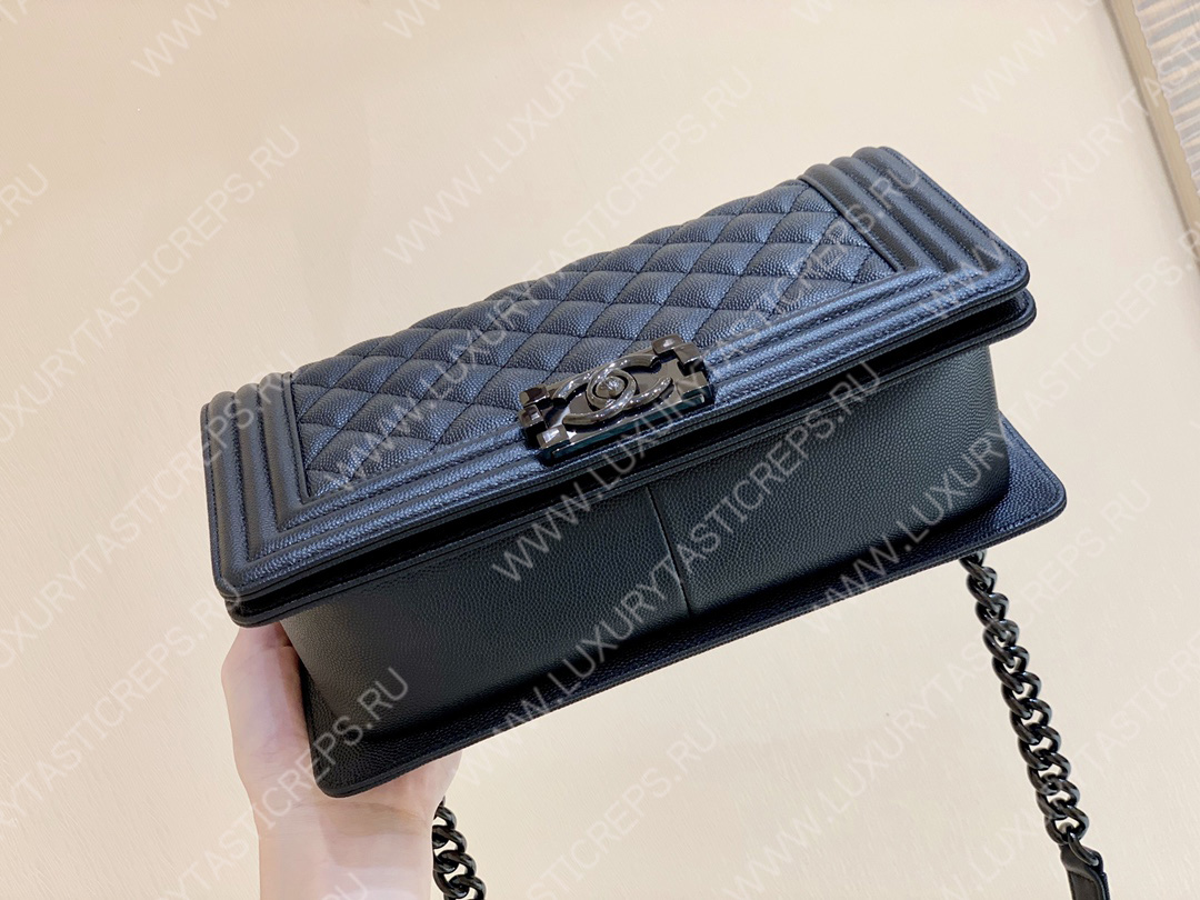 Ch*el boy handbag black a67086