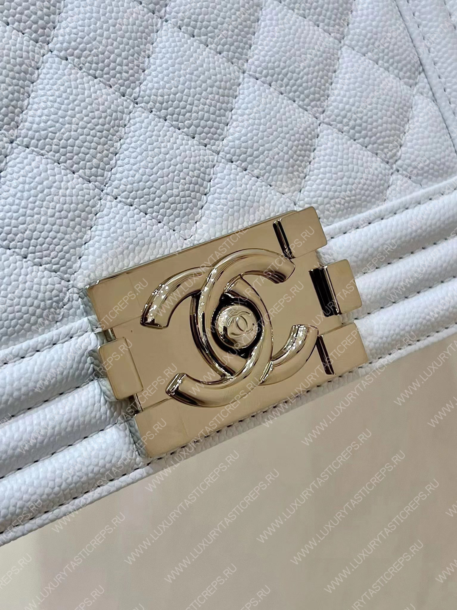 Ch*el small boy handbag white a67085