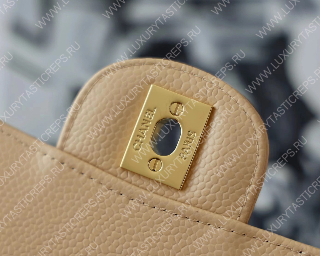 Ch*el classic medium flap bag beige a01112