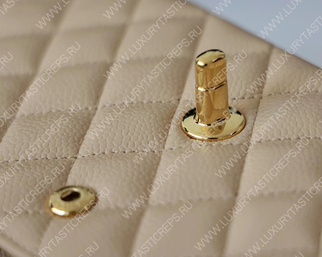 Ch*el classic medium flap bag beige a01112