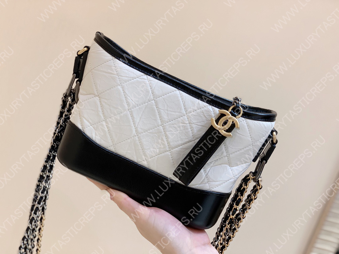 Ch*el gabrielle hobo bag white a91810