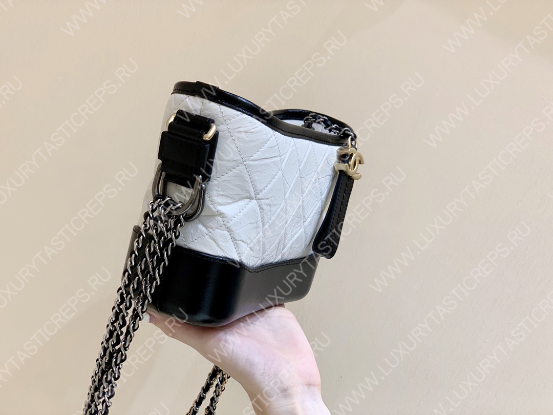 Ch*el gabrielle hobo bag white a91810