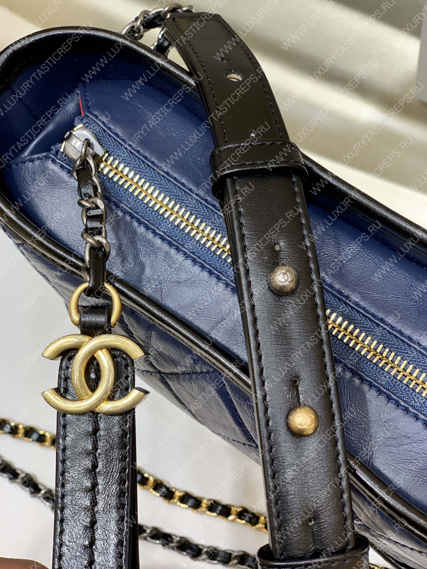 Ch*el gabrielle hobo bag blue a91810