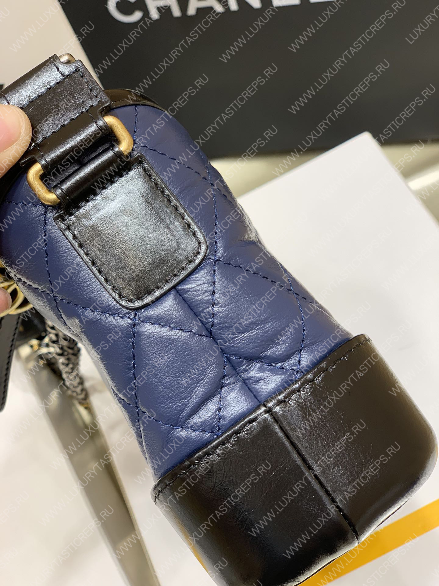 Ch*el gabrielle hobo bag blue a91810