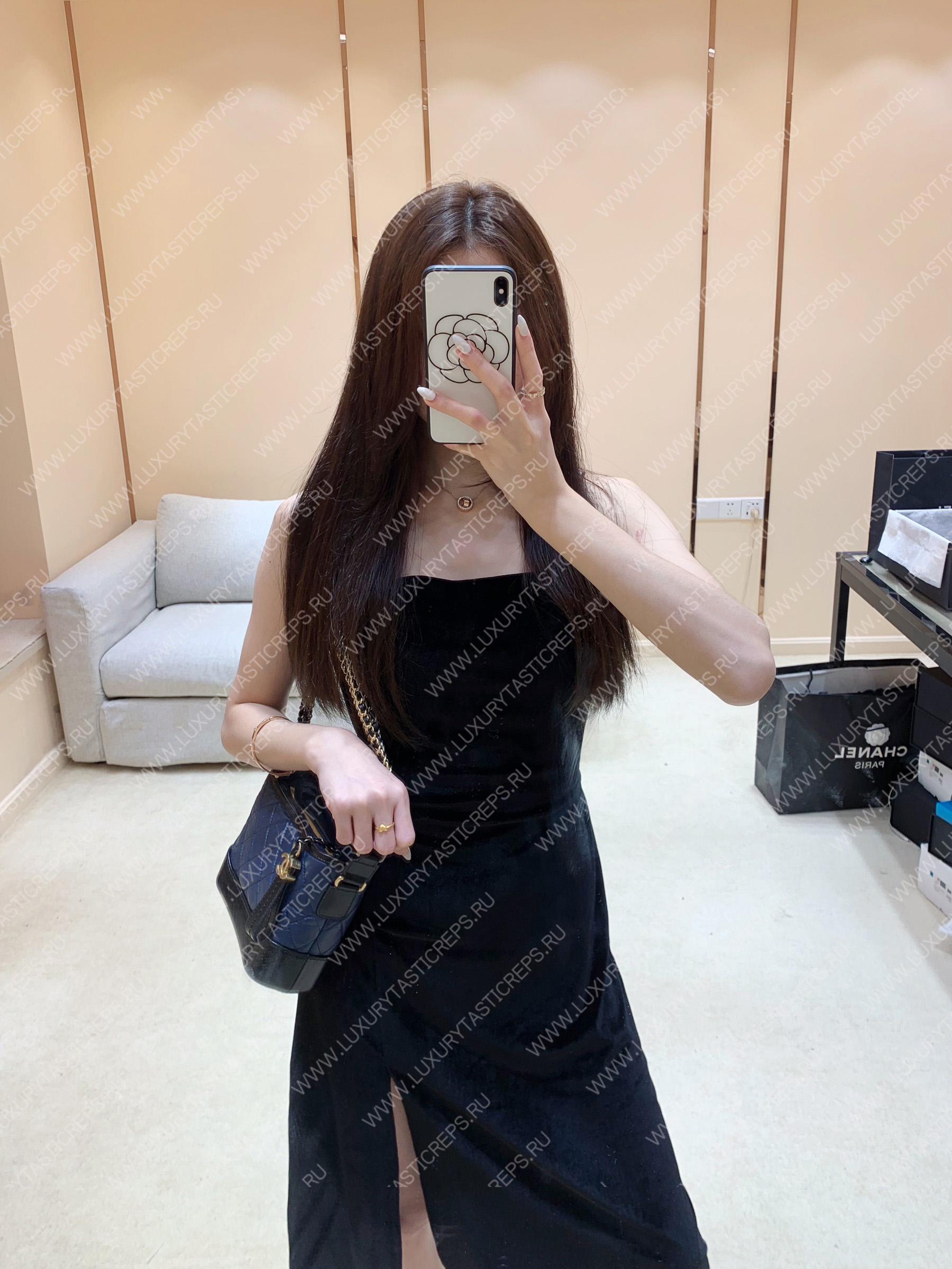 Ch*el gabrielle hobo bag blue a91810