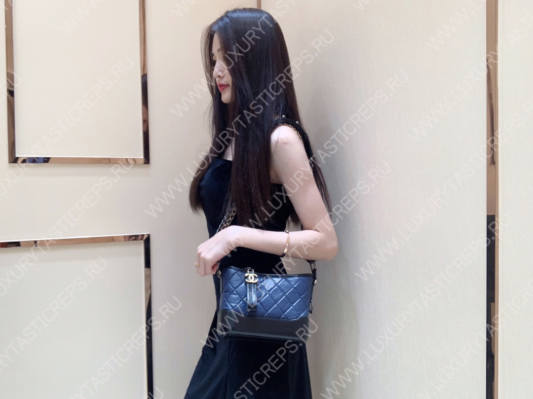 Ch*el gabrielle hobo bag blue a91810