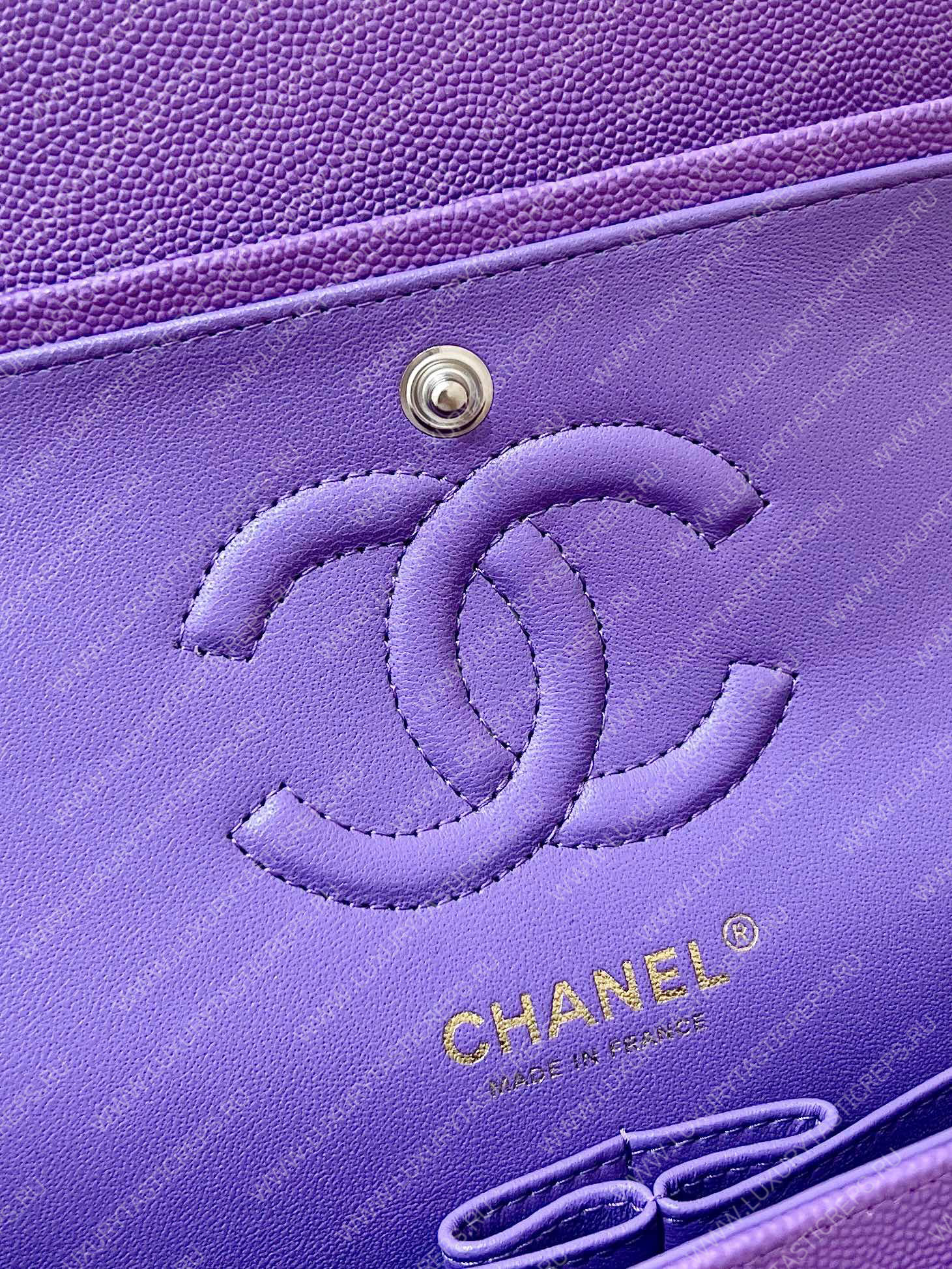Ch*el small classic handbag bag purple a01113