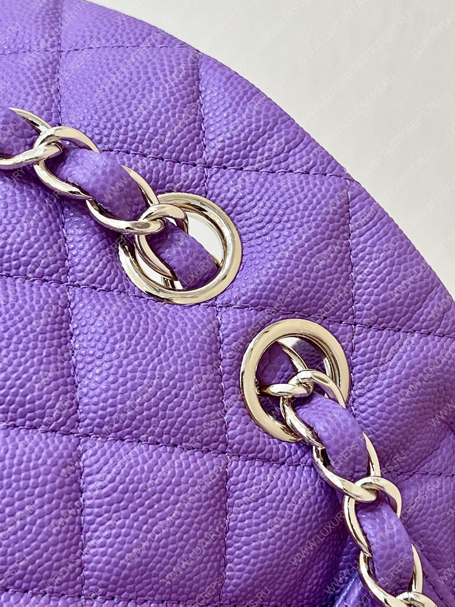 Ch*el small classic handbag bag purple a01113