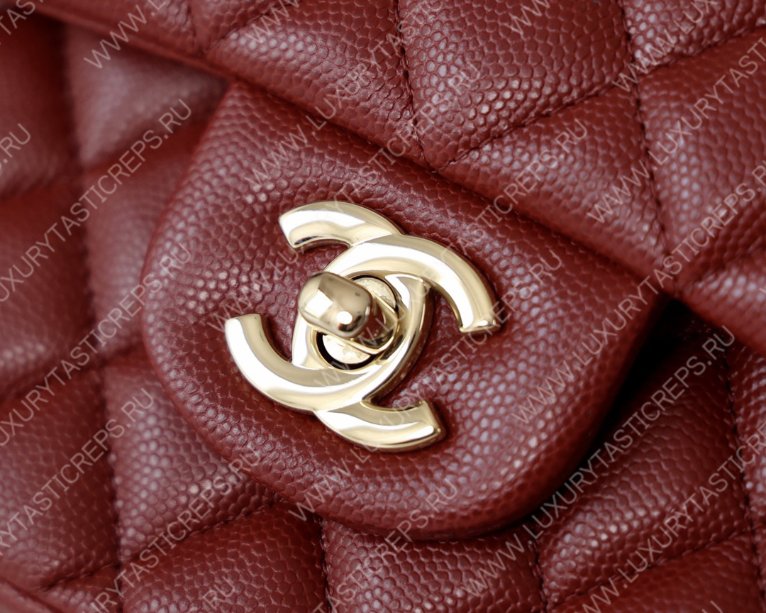 Ch*el small classic handbag bag burgundy a01113