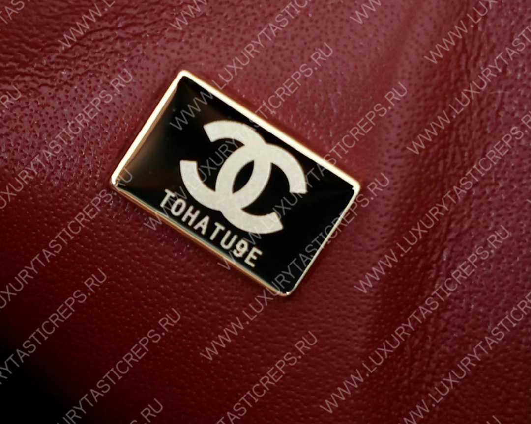 Ch*el small classic handbag bag burgundy a01113