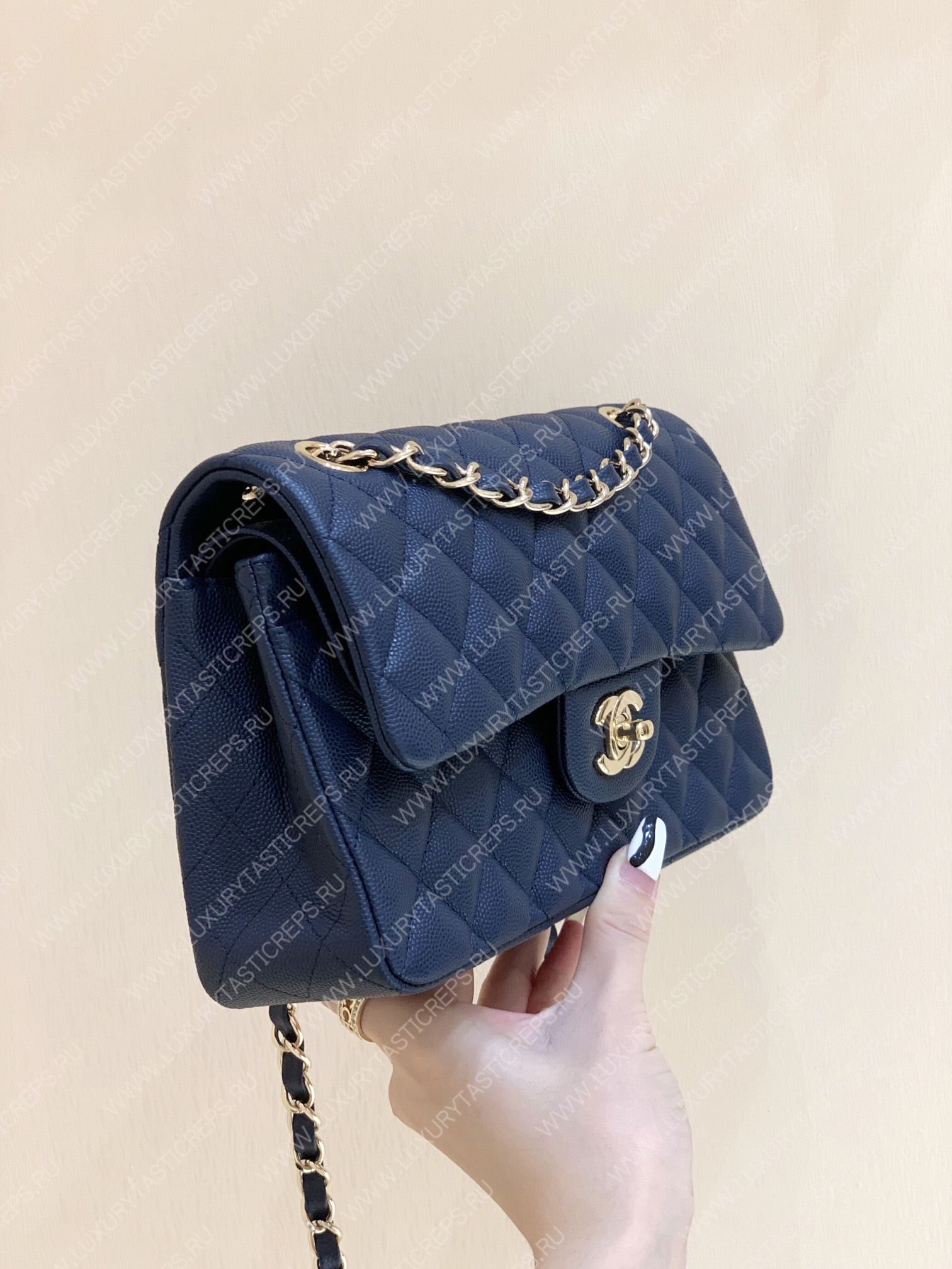 Ch*el small classic handbag bag navy blue a01113