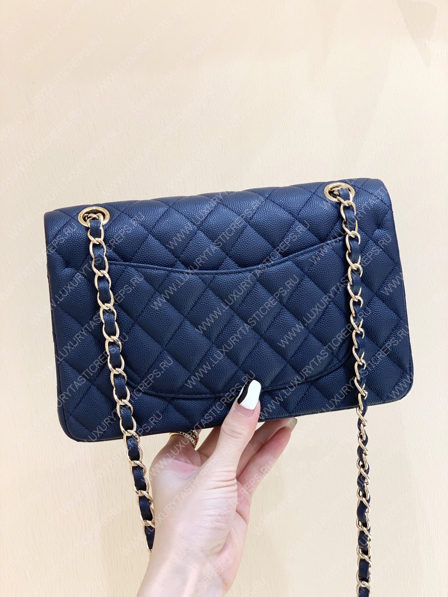 Ch*el small classic handbag bag navy blue a01113