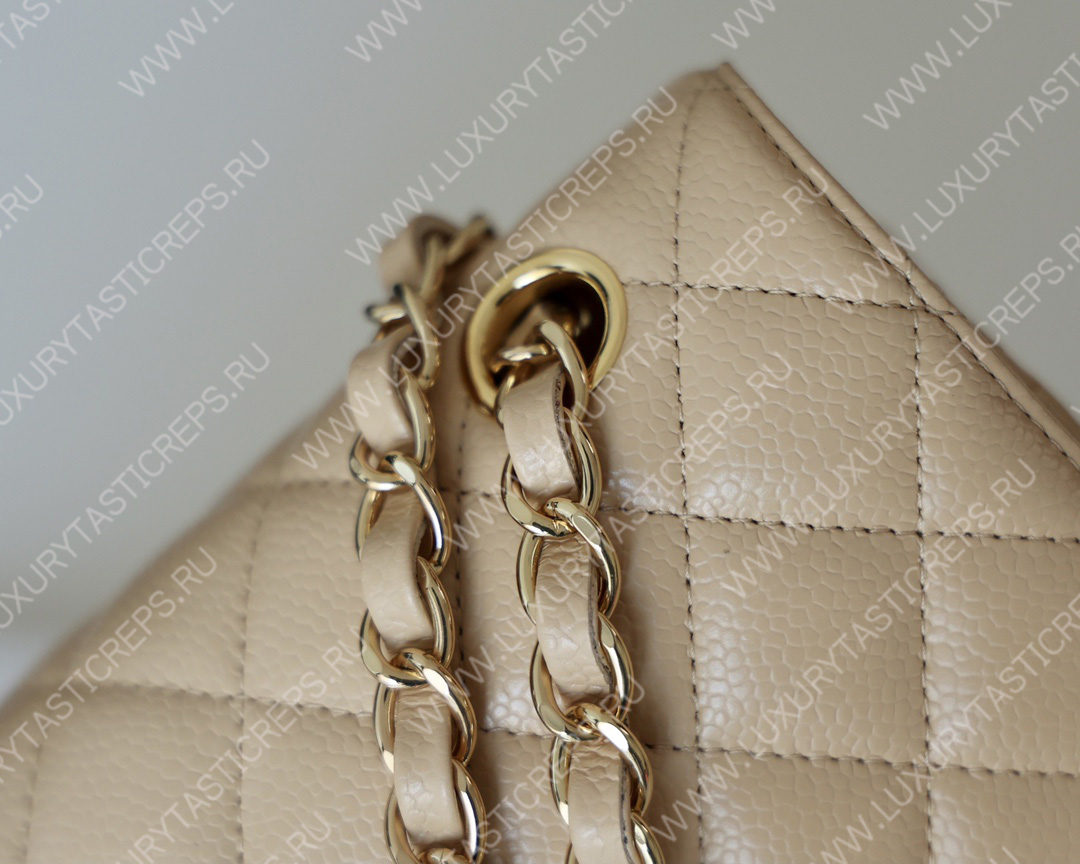 Ch*el small classic handbag bag beige a01113