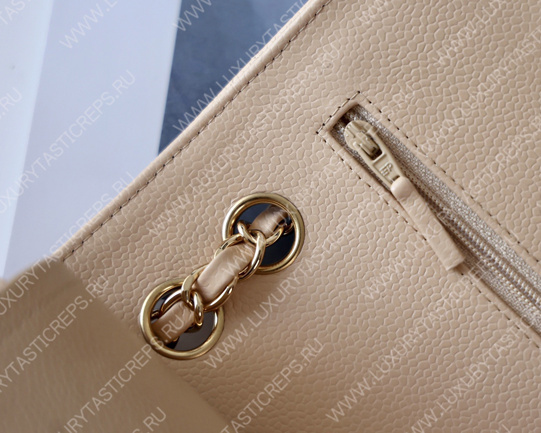 Ch*el small classic handbag bag beige a01113