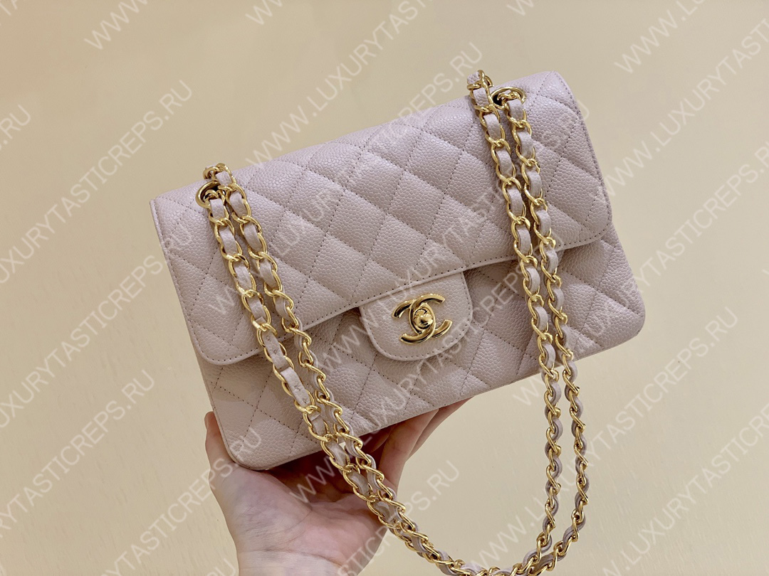 Ch*el small classic handbag bag beige a01113