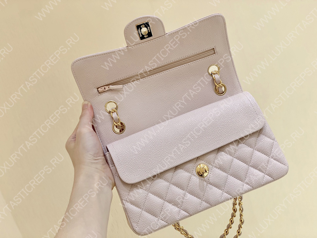 Ch*el small classic handbag bag beige a01113