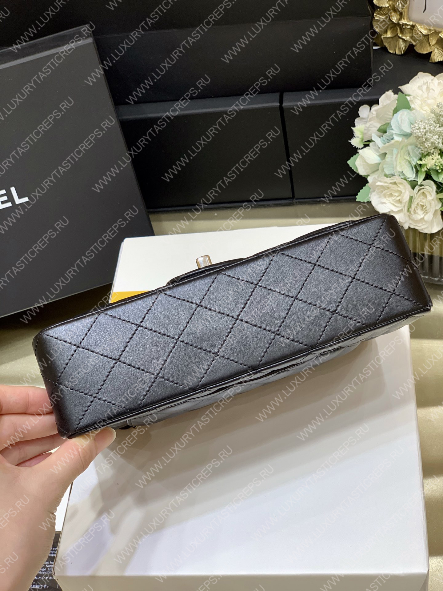 Ch*el small classic handbag bag black a01113