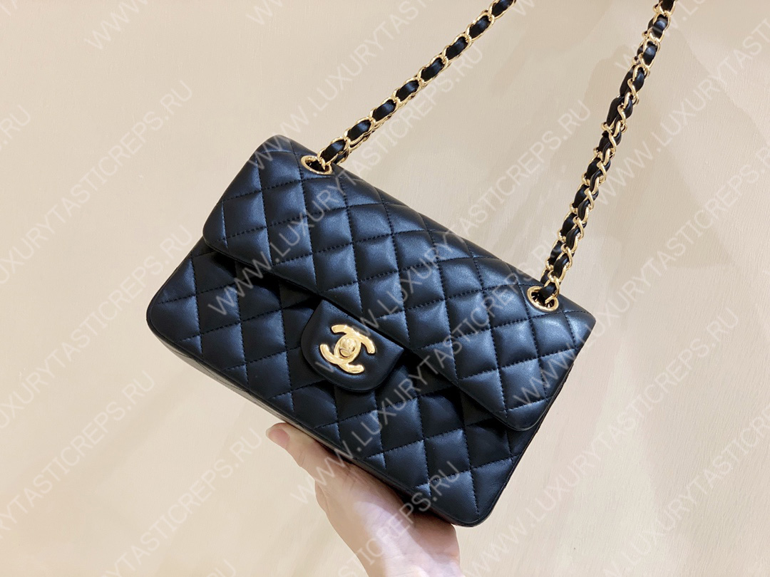 Ch*el small classic handbag bag black a01113
