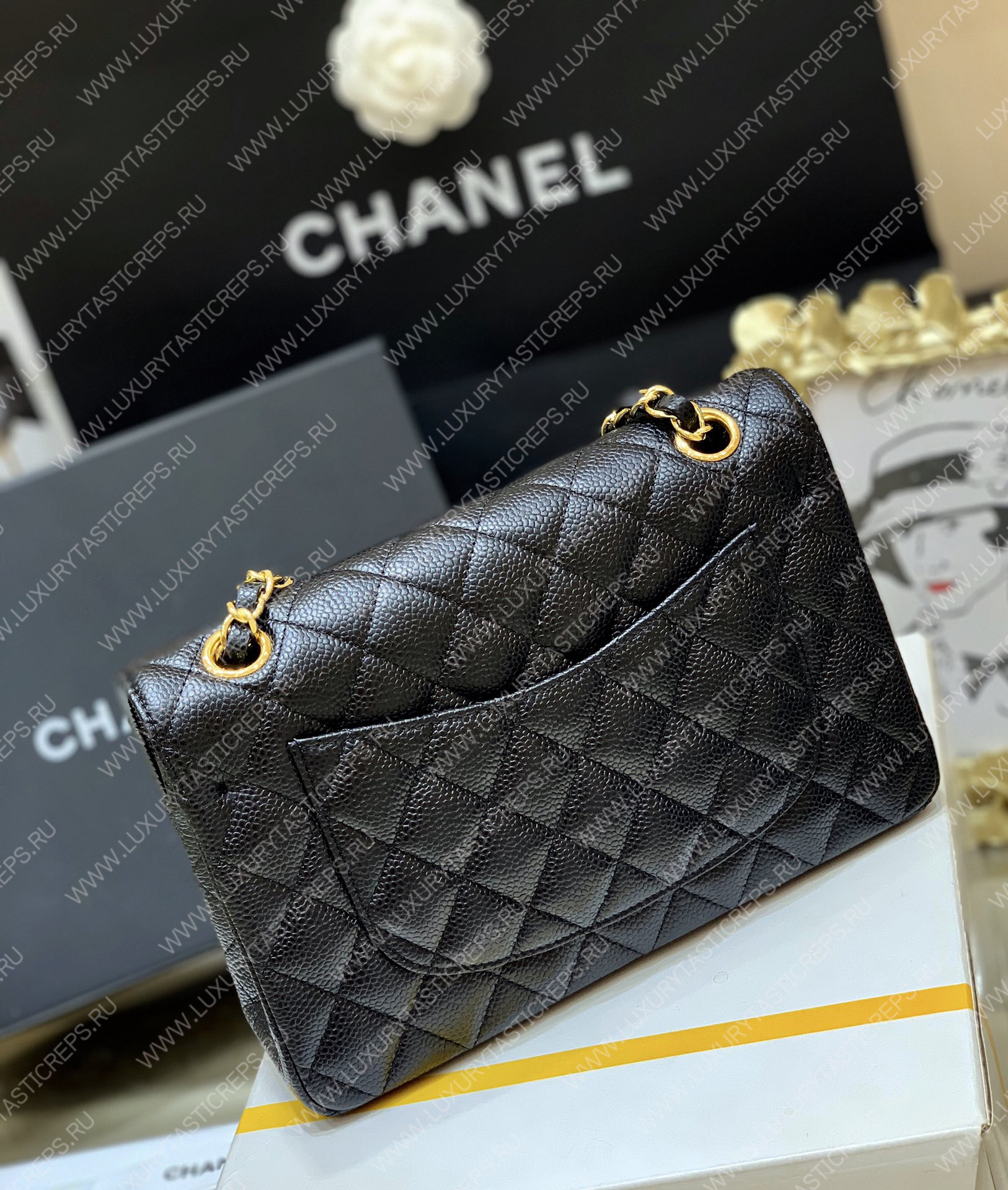 Ch*el small classic handbag bag black a01113