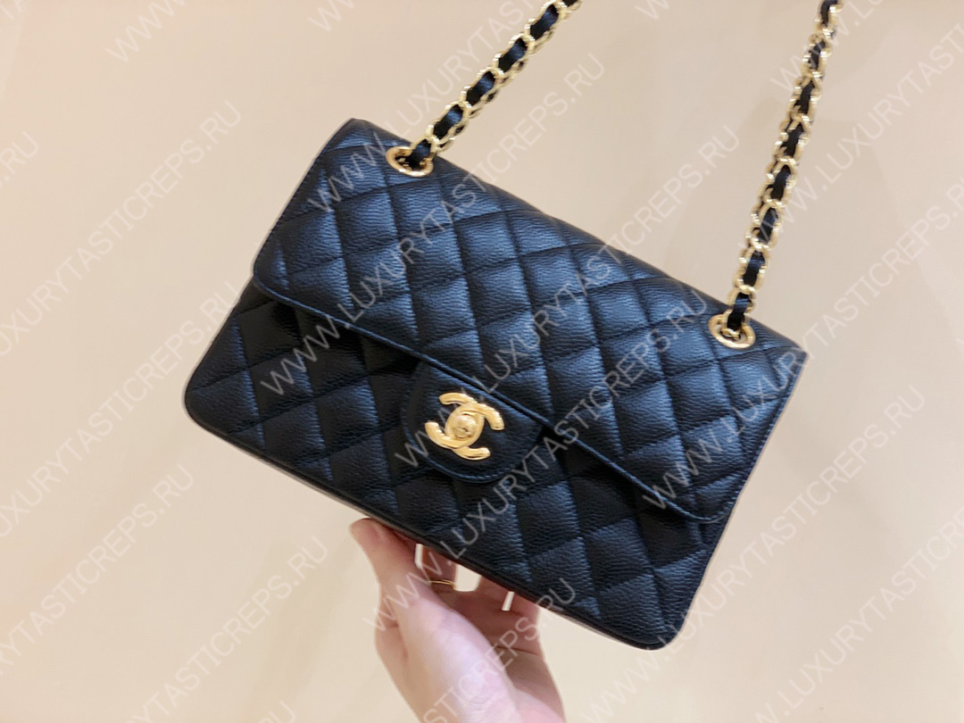 Ch*el small classic handbag bag black a01113