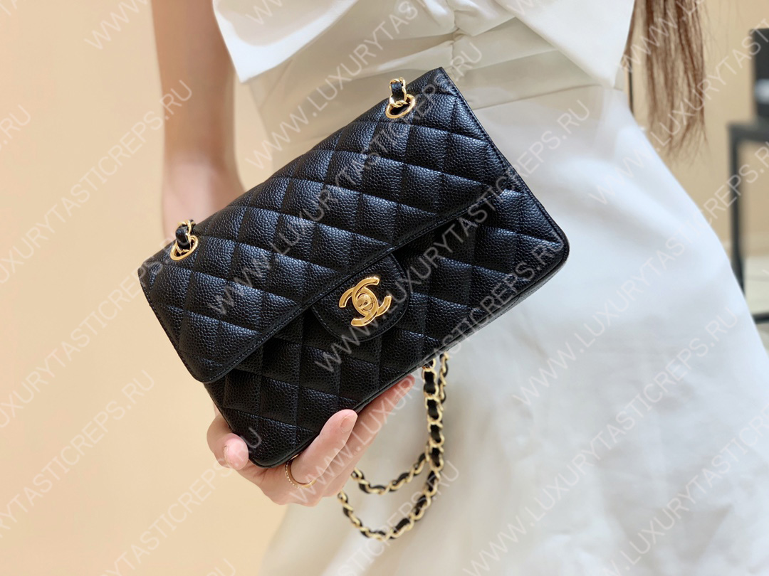 Ch*el small classic handbag bag black a01113
