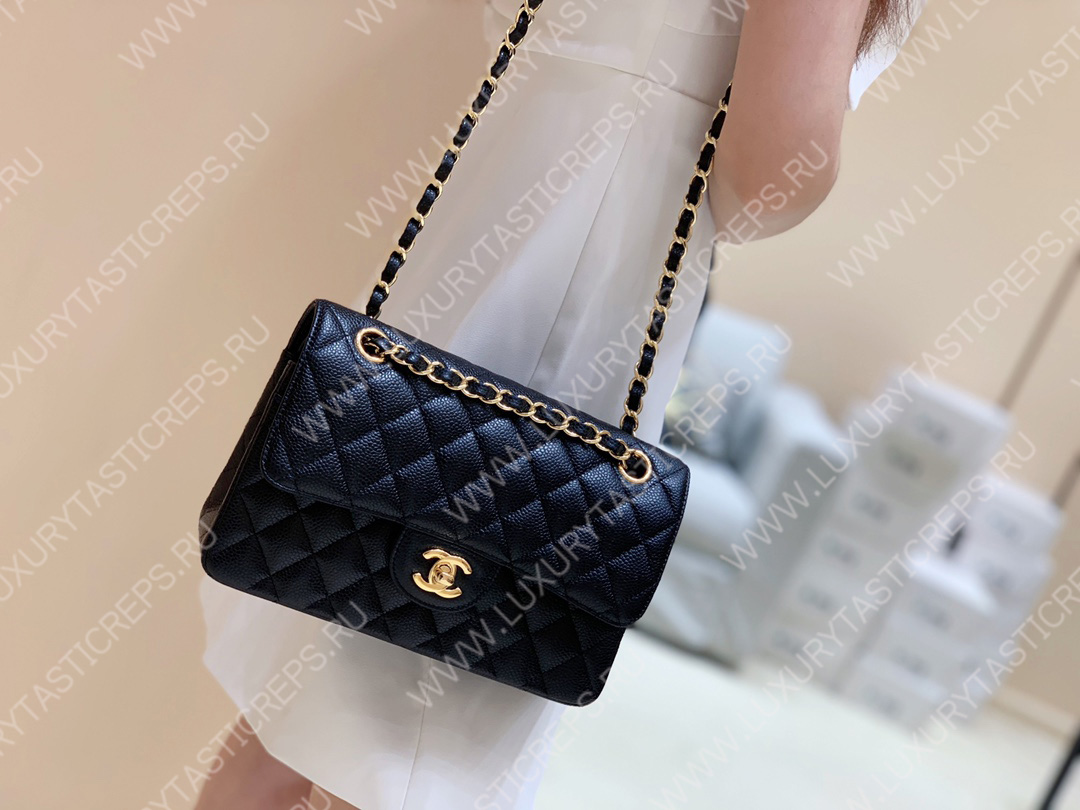 Ch*el small classic handbag bag black a01113
