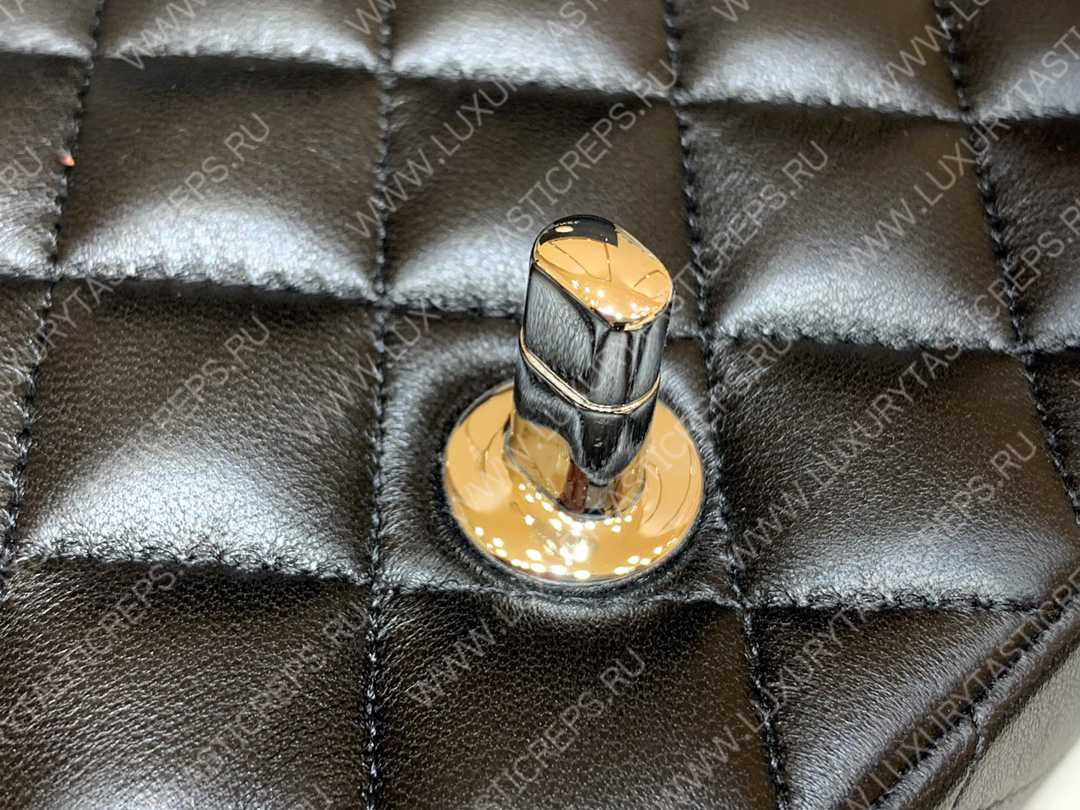 Ch*el square mini flap bag black a01115