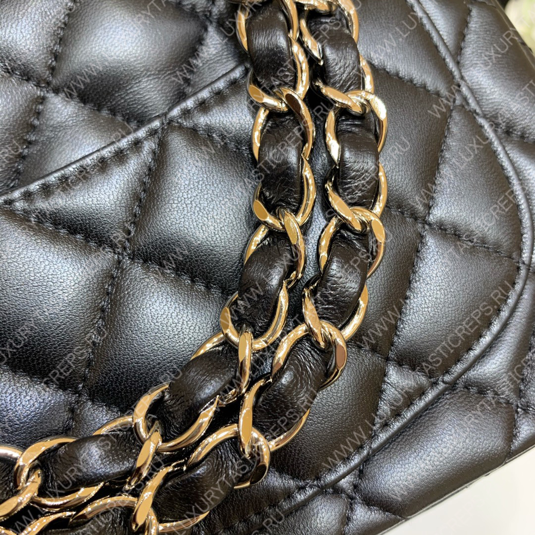 Ch*el square mini flap bag black a01115