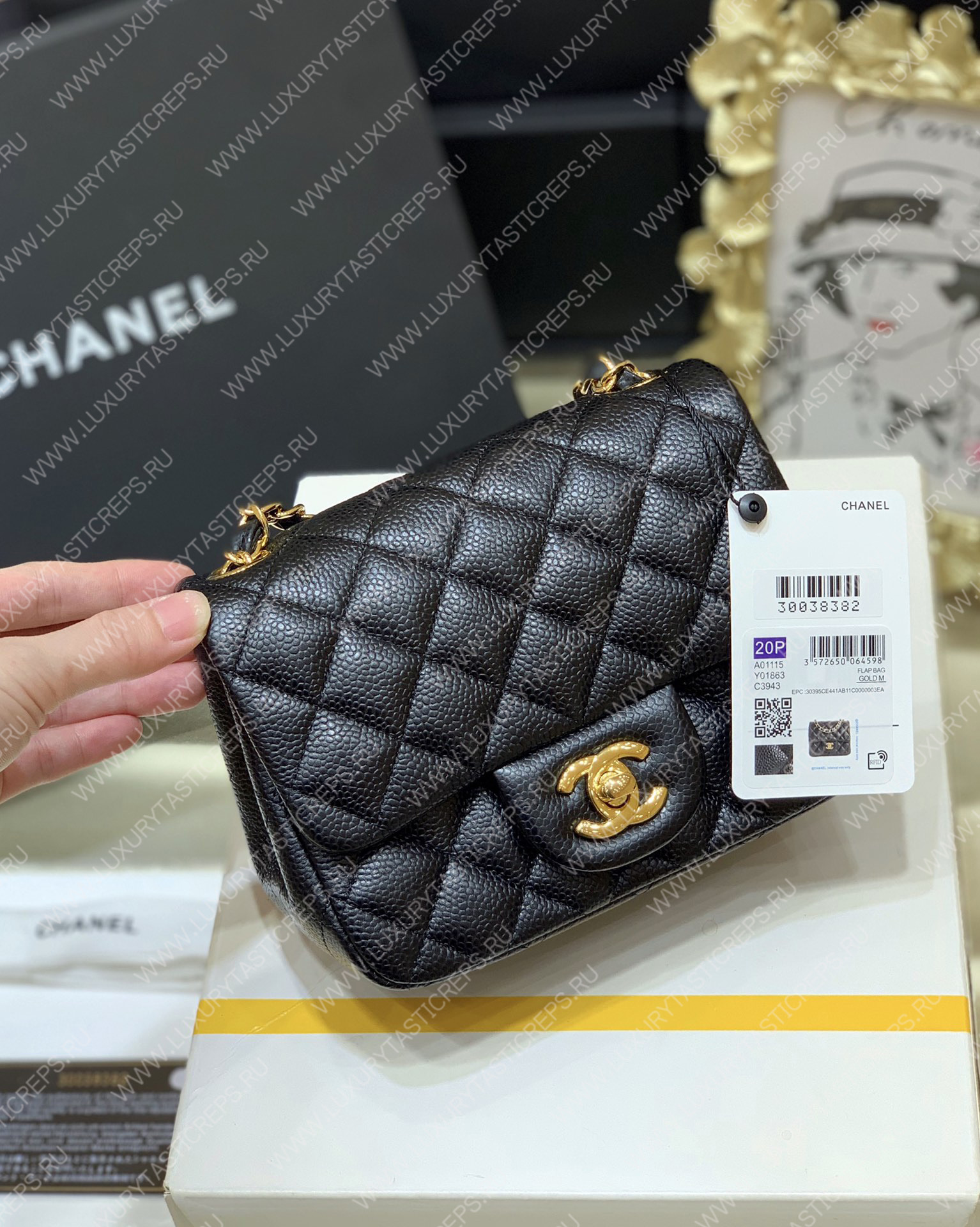 Ch*el classic flap bag black a01116