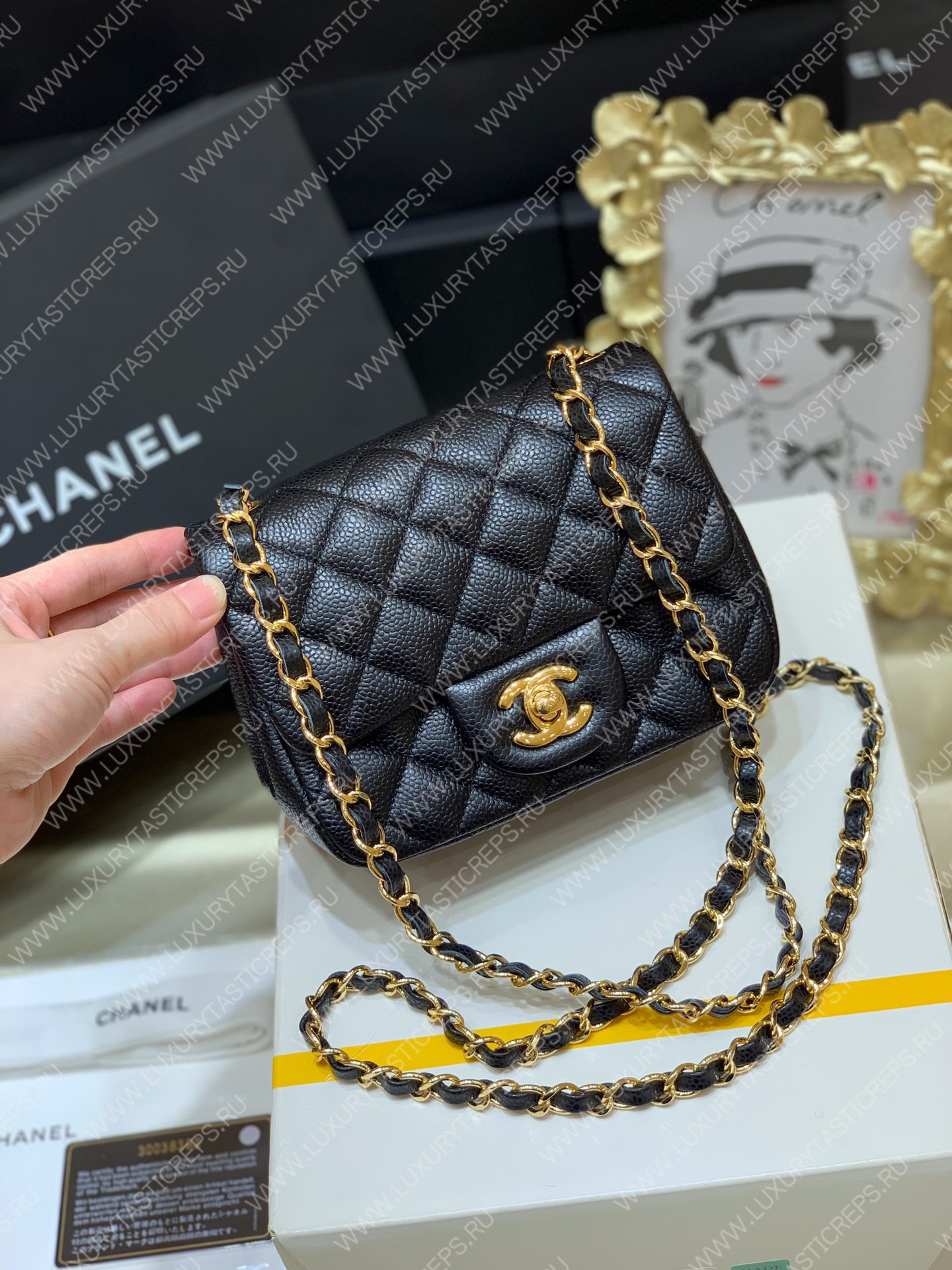 Ch*el classic flap bag black a01116