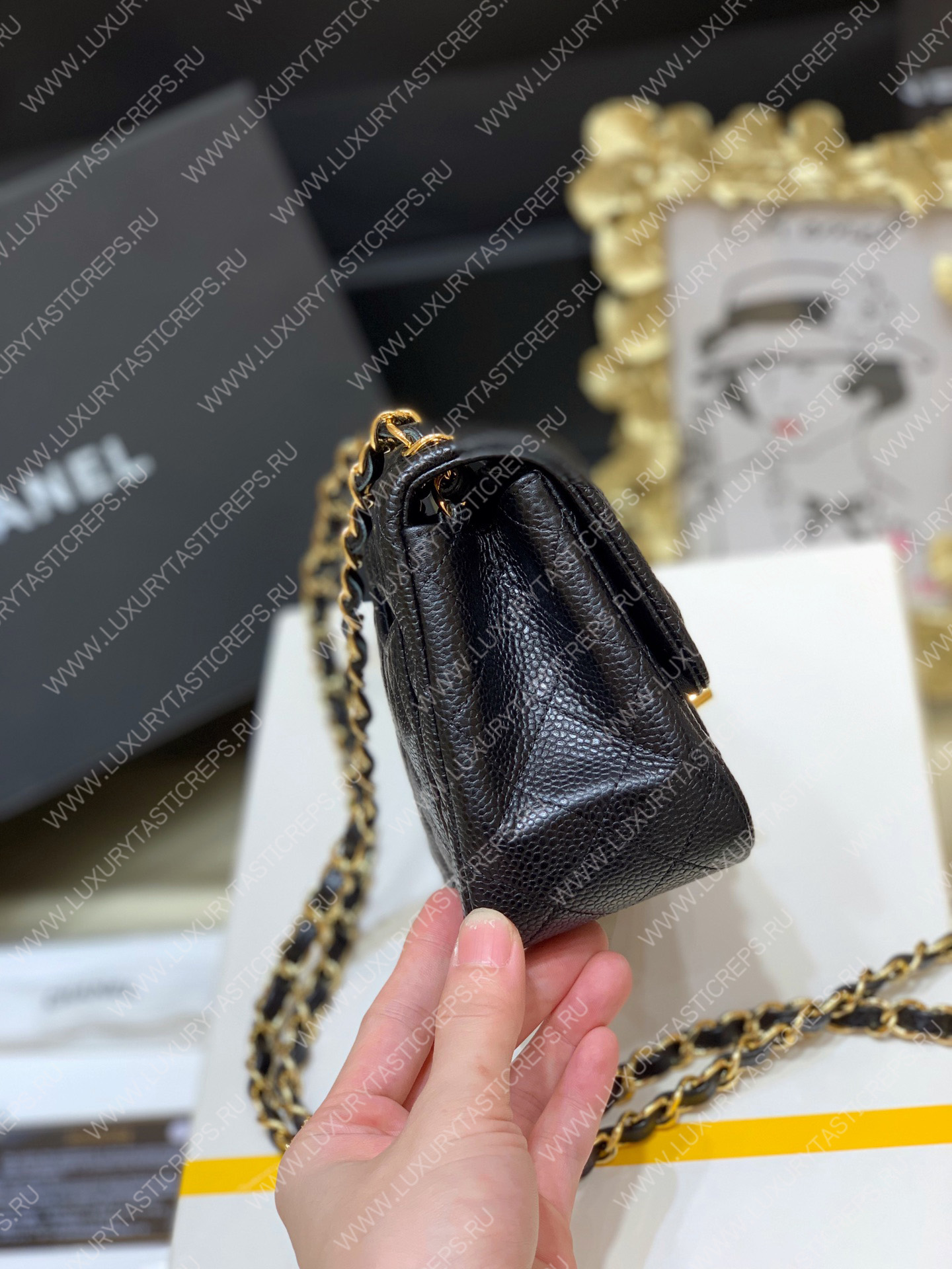 Ch*el classic flap bag black a01116