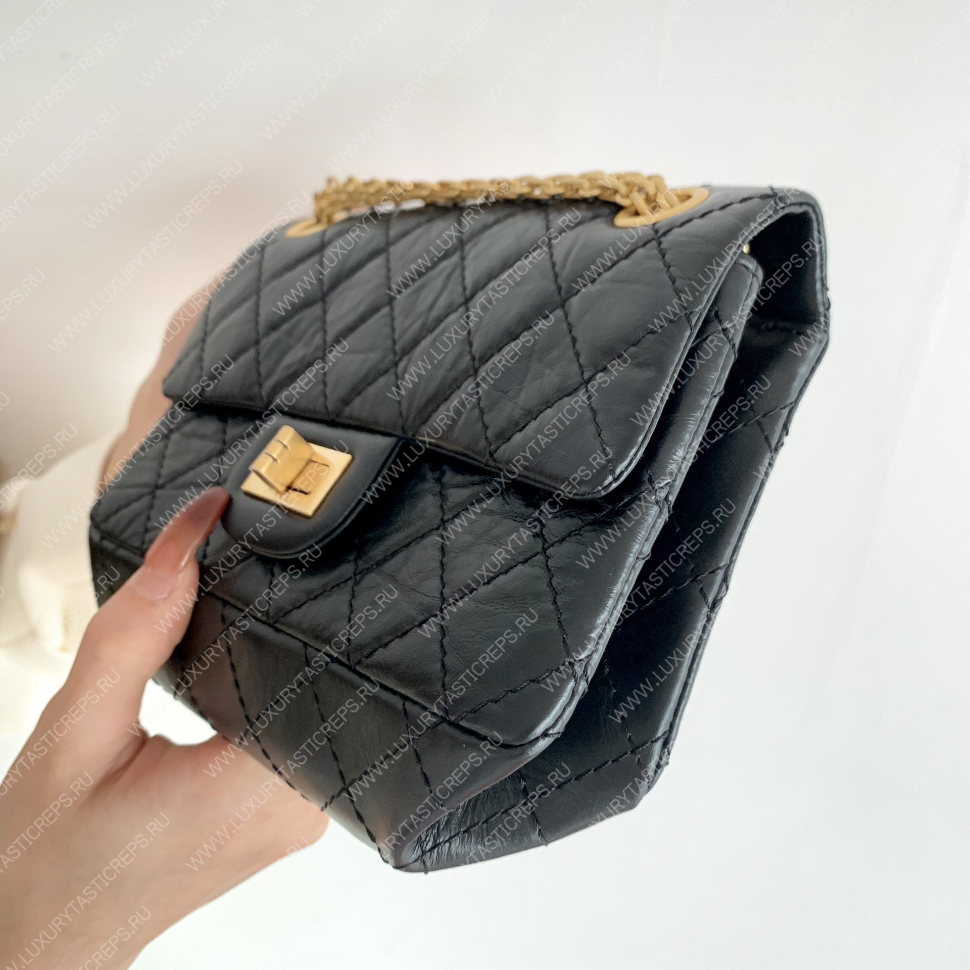 Ch*el 2.55 mini reissue bag black a37585